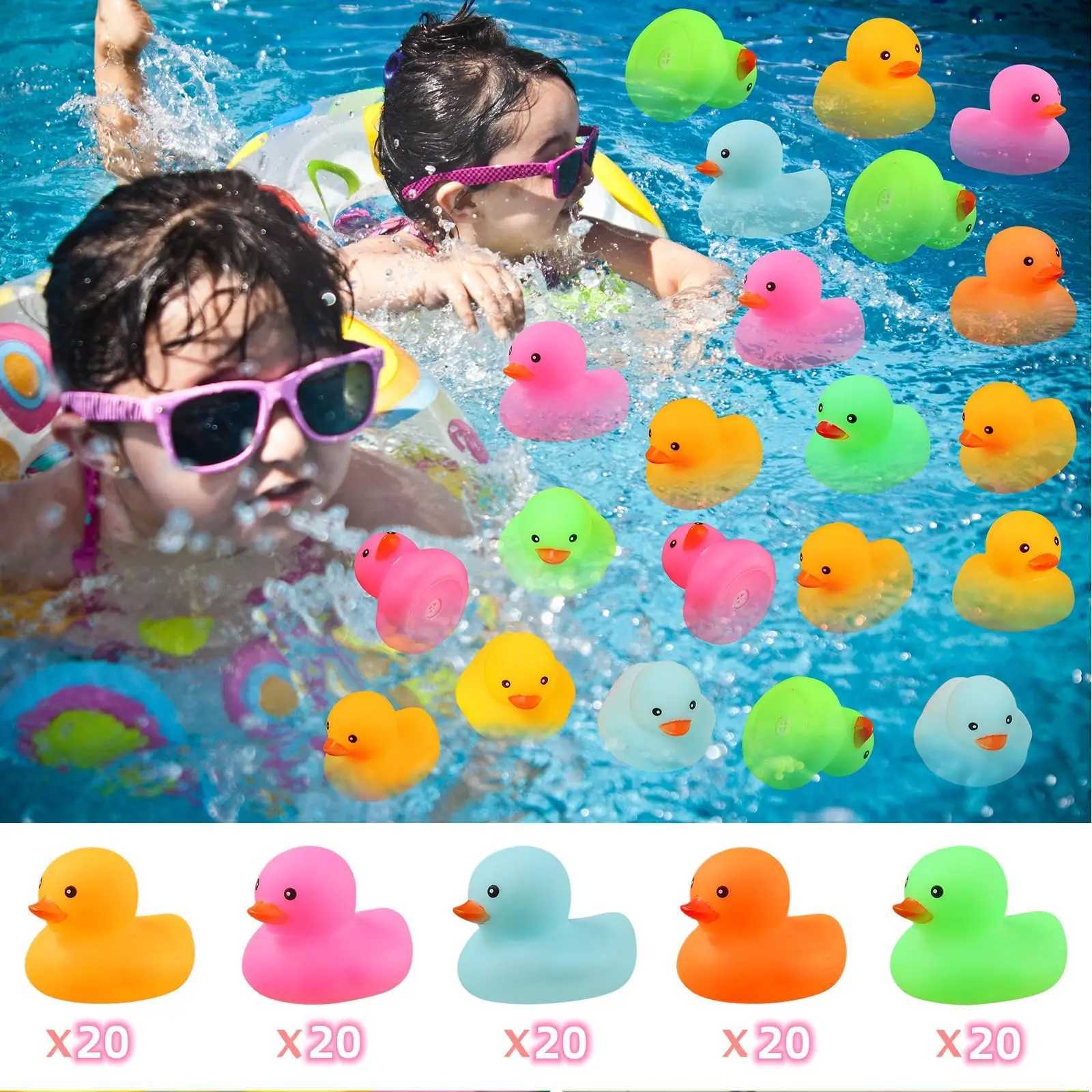 12243672 Pack Multicolor Mini Rubber Duck Bath Toy Colored Little Ducks C250915
