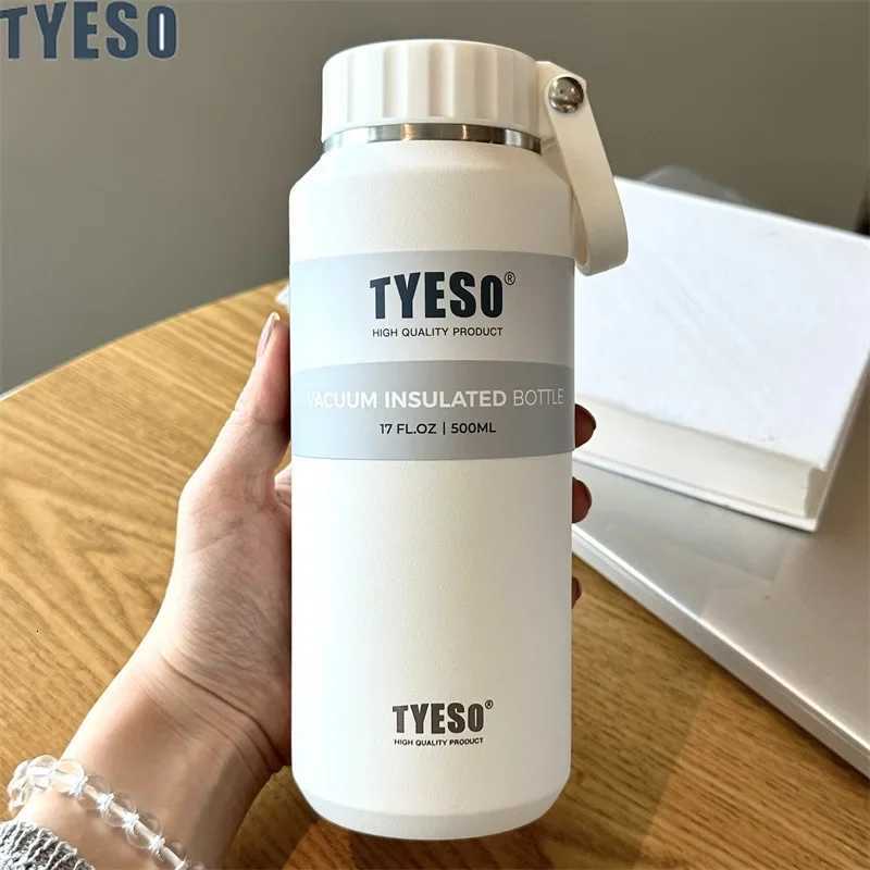 TYESO Insulated Water Bottle Stainless Steel Sport Cup with Handle Portable Travel Mug for Men Women 612 Hours Thermal Cold Hot F250915