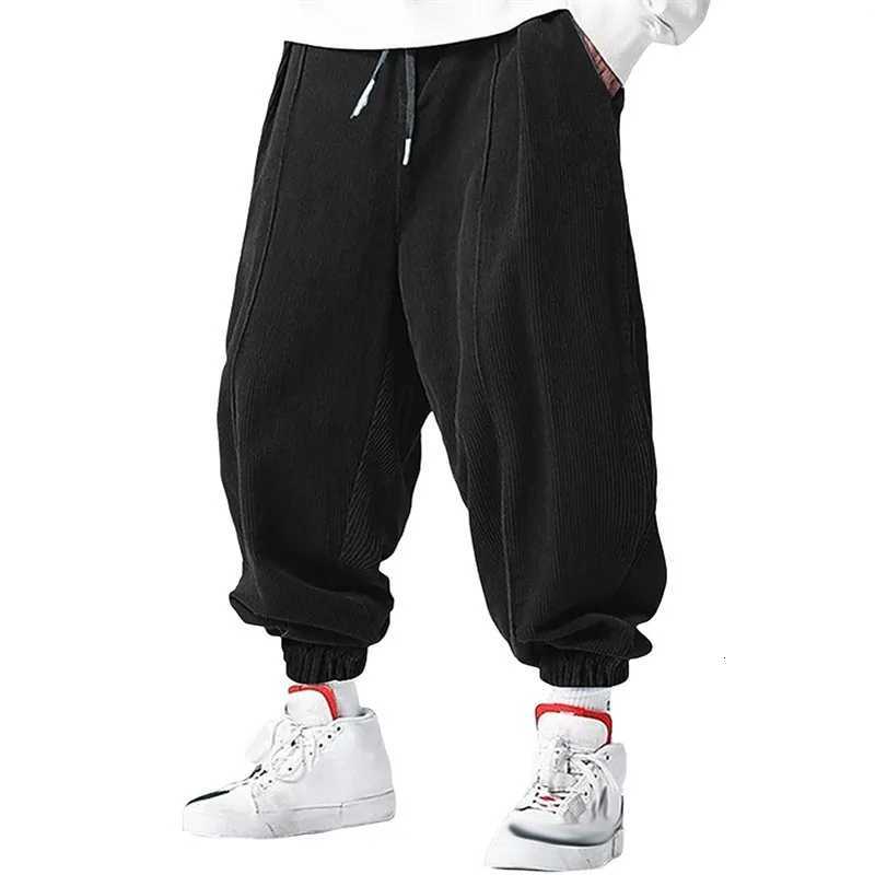 Fall Mens Casual Loose Drawstring Pants Fashion HighEnd HipHop Style Premium Corduroy Trendy Cuffed PantsXJ250915