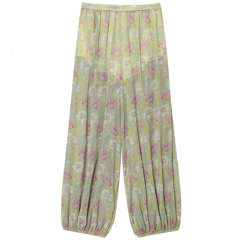 HXAO Womens Pants Print Baggy Pants Summer 2025 High Waist Lantern Wide Leg Pants Oversize Floral Trousers Plus Size Tunic Pant 250915