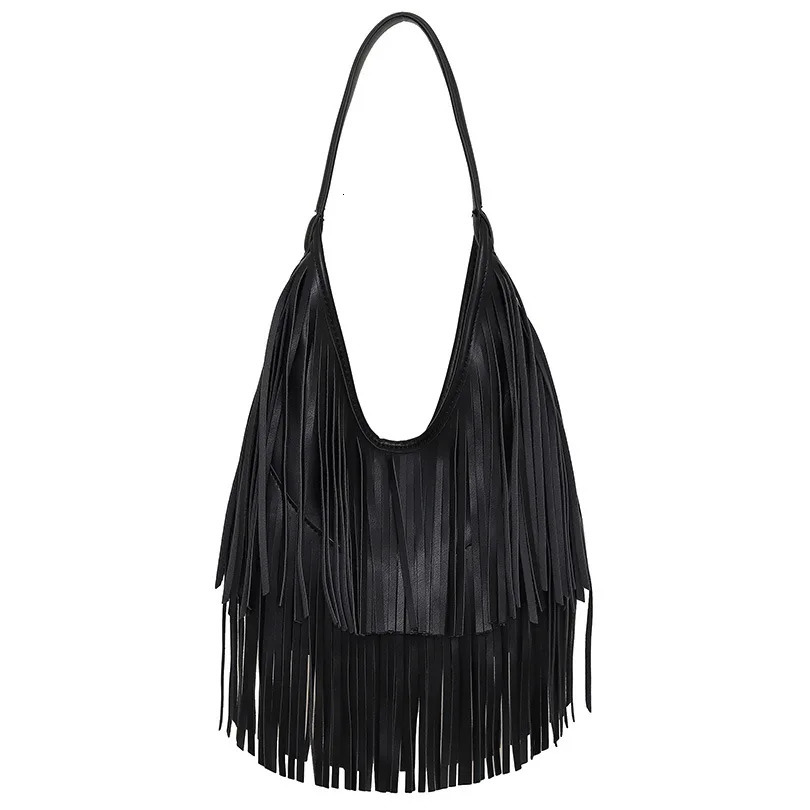 Long Tassels Women handbag Fashion Shoulder Bags for ladies hand bag Soft PU leather casual hobos armpit bag female Tote250915