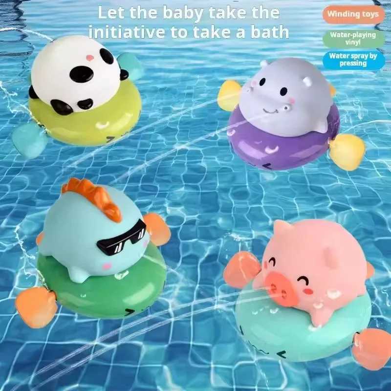 Pull Go baby bath toys pink little pig cute swimming pig water spray toy bathtub toy suitable for young children to use C250915