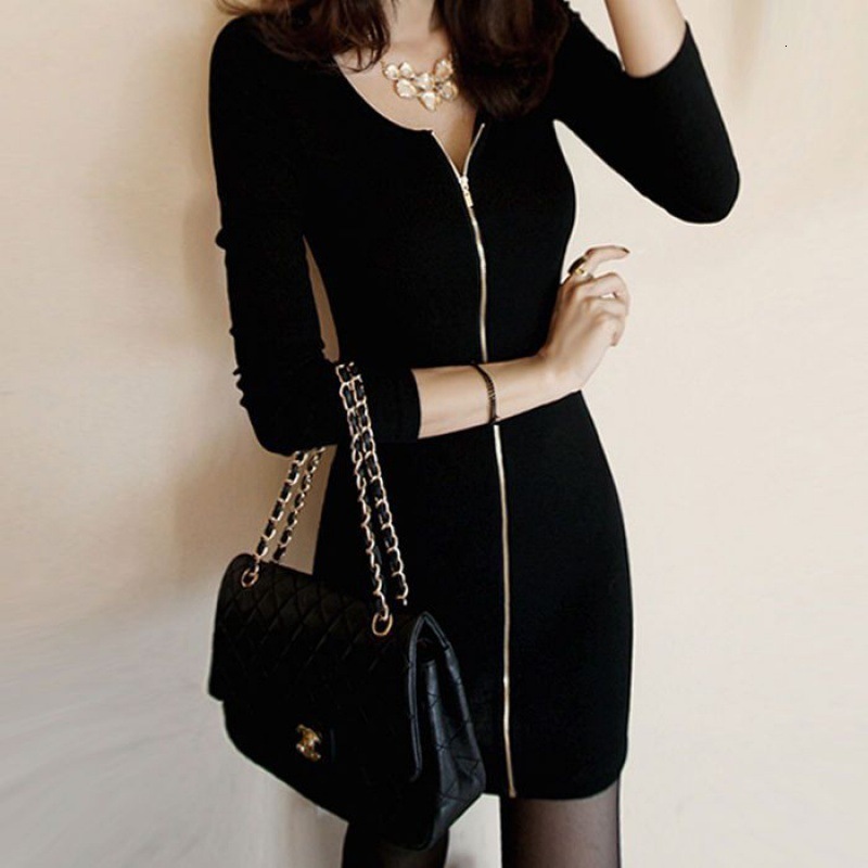 Skirt Autumn Winter HighEnd Dress New Slim Fit Slimming Base Dress Sexy Bodycon Fleece Lined Thickened Winter Dress