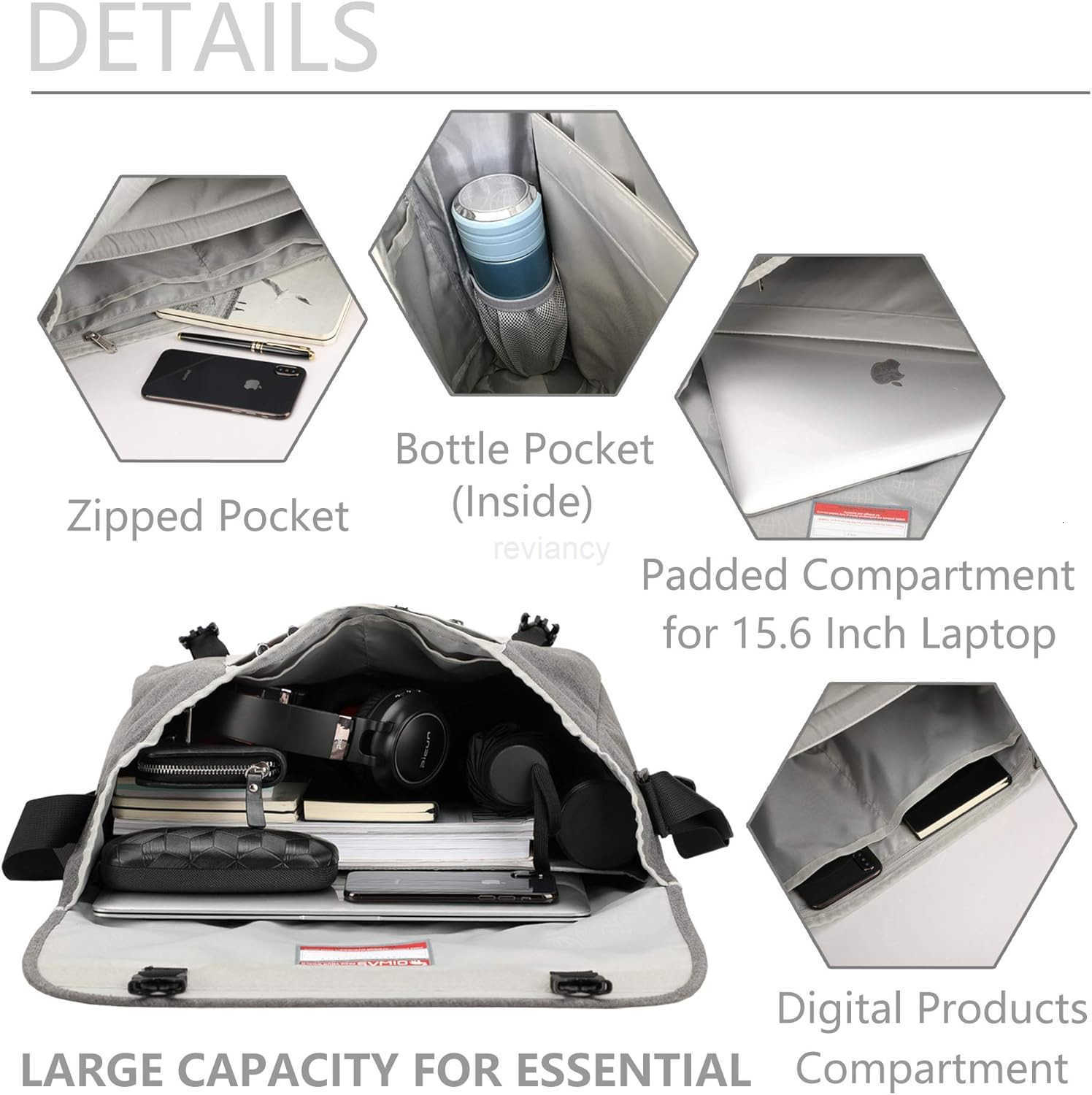 Travel Messenger Bag for Men 156 Inch Laptop Satchel Bag Men Crossbody Shoulder Bags Briefcase Computer Bag Large Work College BlackW250915