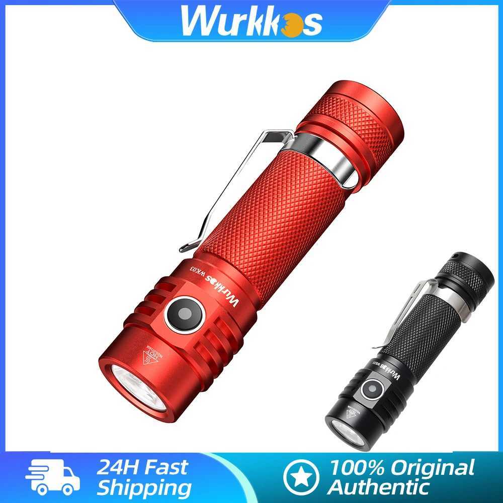 Wurkkos WK03 EDC Torch 1800LM High Power LED Flashlight 18650 SST40 Work Light IP68 Rechargeable Lamp Camping Outdoor Lighting C250915