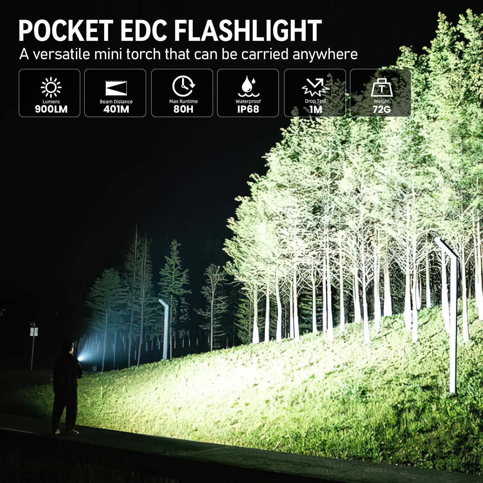 Wurkkos TS15 Mini Torch 900LM Rechargeable LED Flashlight 14500AA Portable Work Light IP68 Waterproof Magnetic Lamp for Hiking C250915