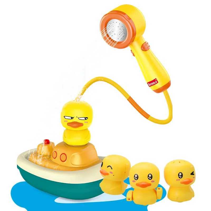 New Bath Toys Baby Water Game Pirate Ship Duck Model Faucet Shower Electric Spray for Kids Swimming Bathroom Baby Toys Gifts C250915