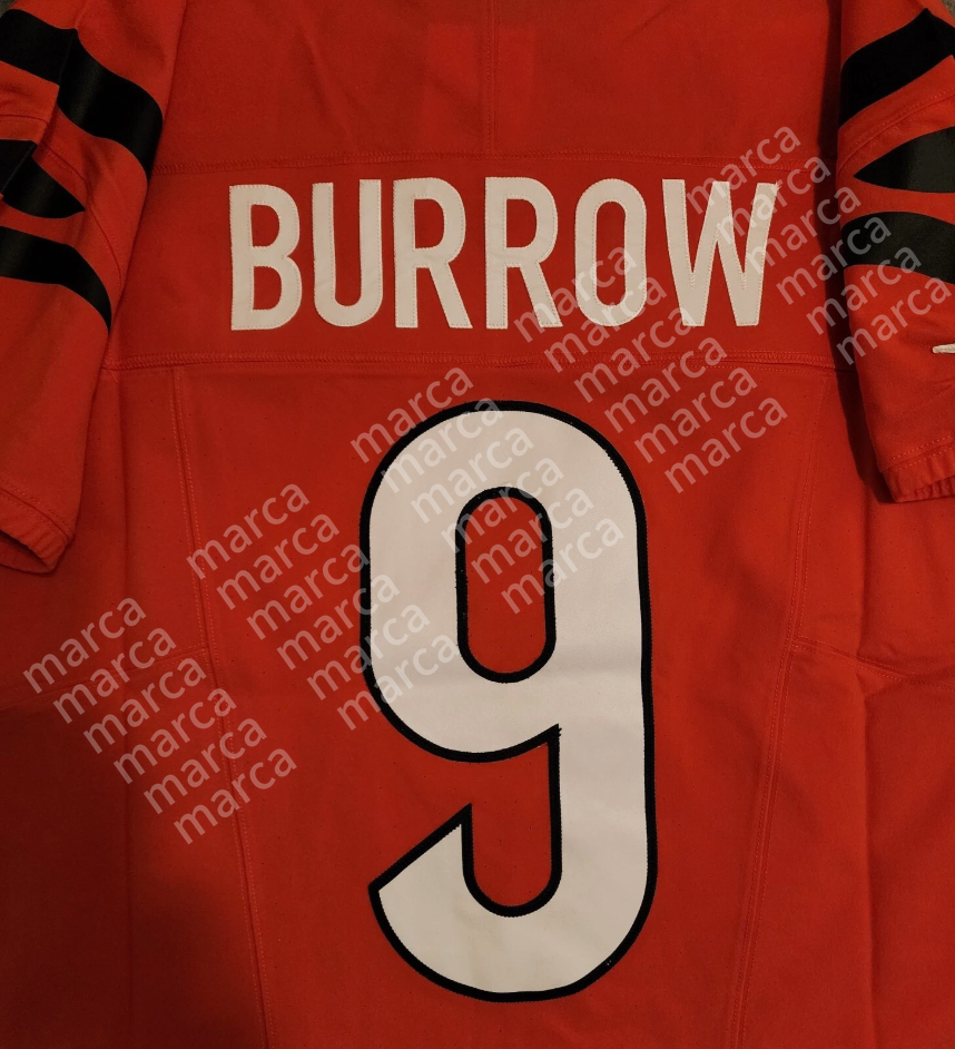 Custom Football Jerseys Joe 9 Burrow JaMarr Chase Brown Germaine Pratt Geno Stone Tee Higgins Evan McPherson Sam Hubbard jersey for fans3
