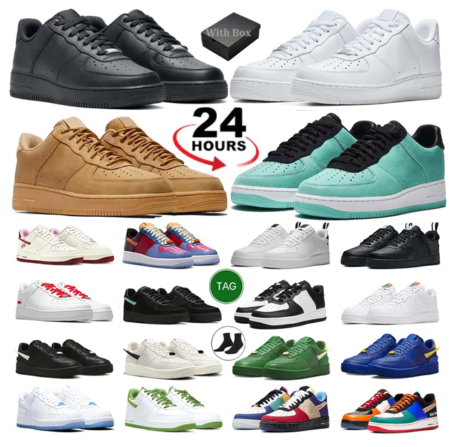 Designer Running Shoes For Mens Trainers Sports Sneakers Force Classic Triple White Black Lucky Green Blue Brown Men Women Outdoor Platform Runners Tennis Shoes