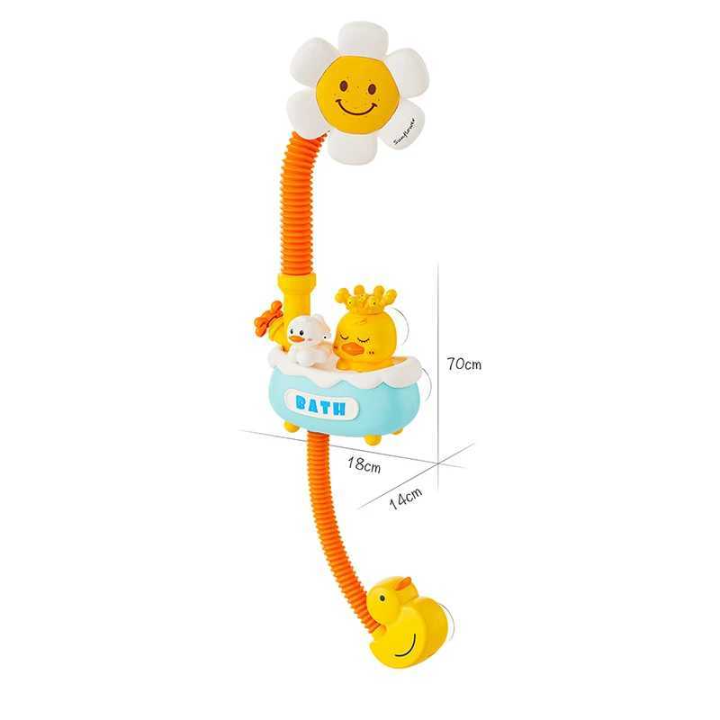 Baby Bath Toys Bath Shower for Toddler 4 in 1 Bathtub Toy with Sunflower Shower 3 Water Spray Sprinkler BathTub Toys for Baby C2509151