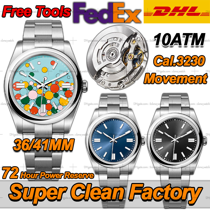 Clean Factory Men Watches Men Designer Watches Top Luxury Quality Super Factory Watch 36mm/41mm Cal.3230 Automatic Movement Sapphire Luminous Diving 100M With box