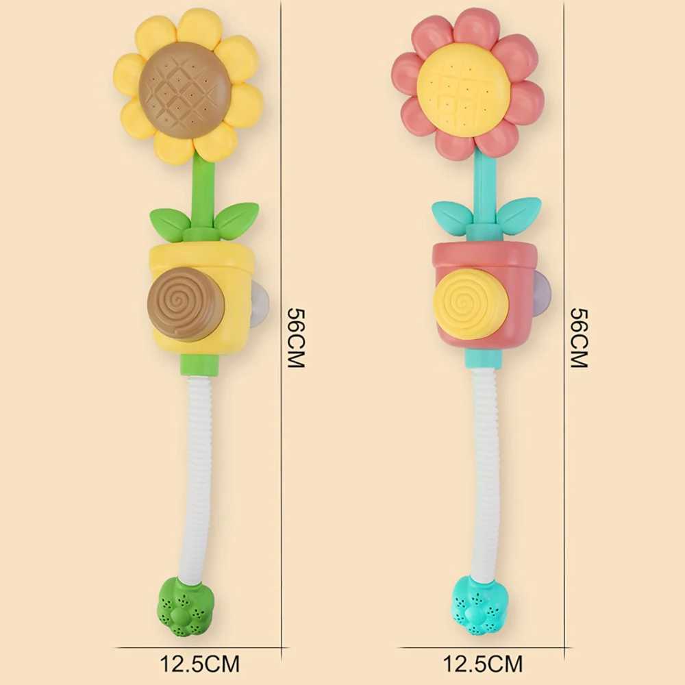 Baby Sunflower Shower Bath Toy Sprinkler Head Spray Water Shower Swim Pool Bathing Bath Ball With Manual Device For Kids Gift C250915