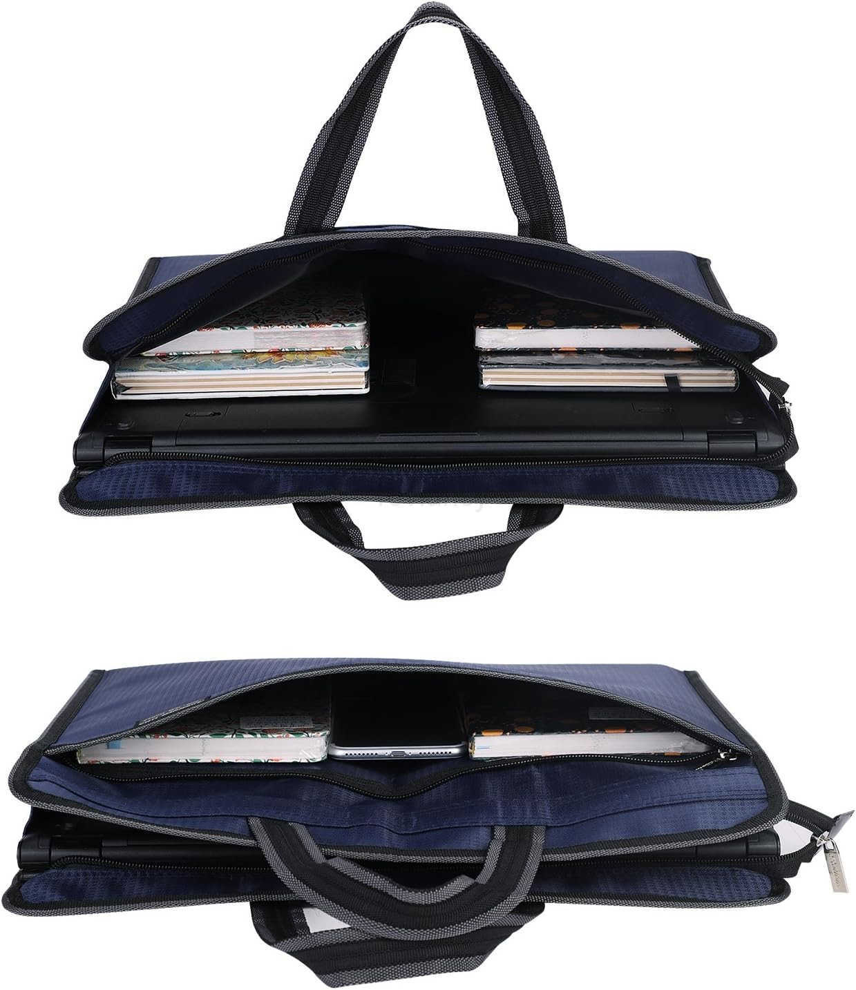 Zipper Business Document Bag Waterproof File Folder Bag Briefcase Portable Portfolio Carrying Case Handbag Unisex Adults File Storage Organizer HolW25