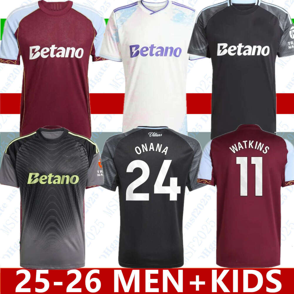 25 26 RASHFORD Home Aston Soccer Jersey 2025 2026 villa Special Edition ROGERS McGINN WATKINS soccer shirt TIELEMANS ONANA M.ASENSIO 150th kids kit football uni