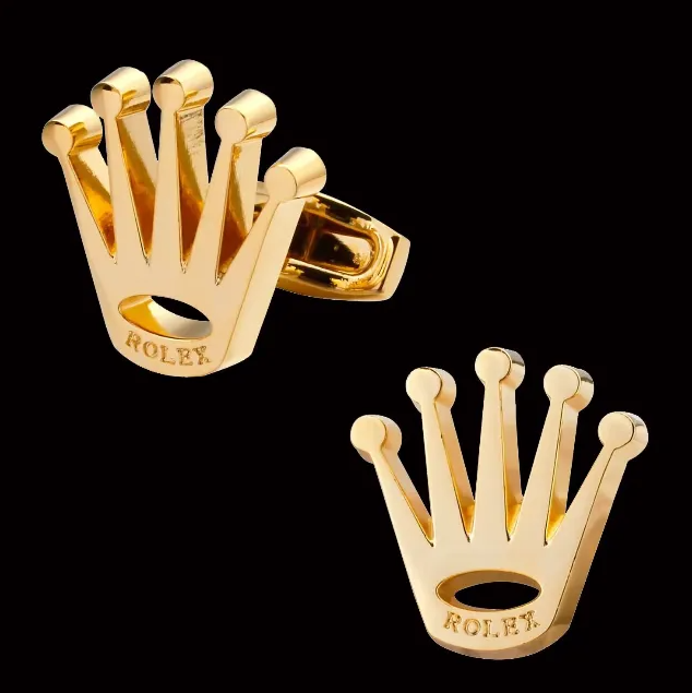 R brand Designers Cufflinks Golden Crown Cufflinks gentleman Men French style Cuff Wedding Social gatherings Jewelry upscale Letters Cufflinks Shirt Accessories