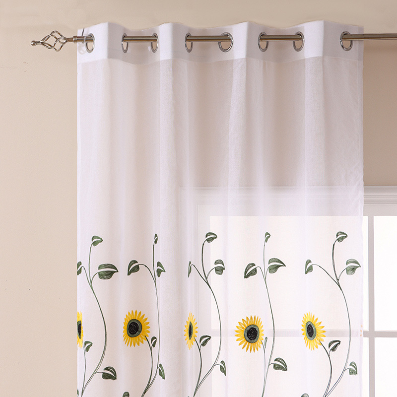 YL-37179 French green kitchen gauze curtain retro American light-transmitting French double-layer lace bedroom partition curtain bay window curtain