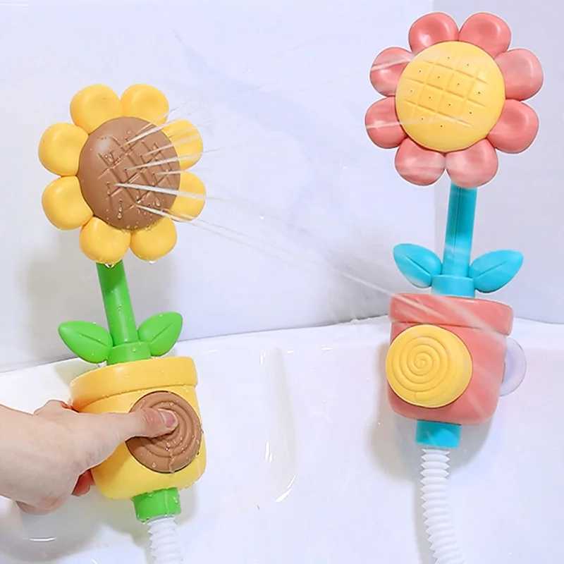Baby Sunflower Shower Bath Toy Sprinkler Head Spray Water Shower Swim Pool Bathing Bath Ball With Manual Device For Kids Gift C250915
