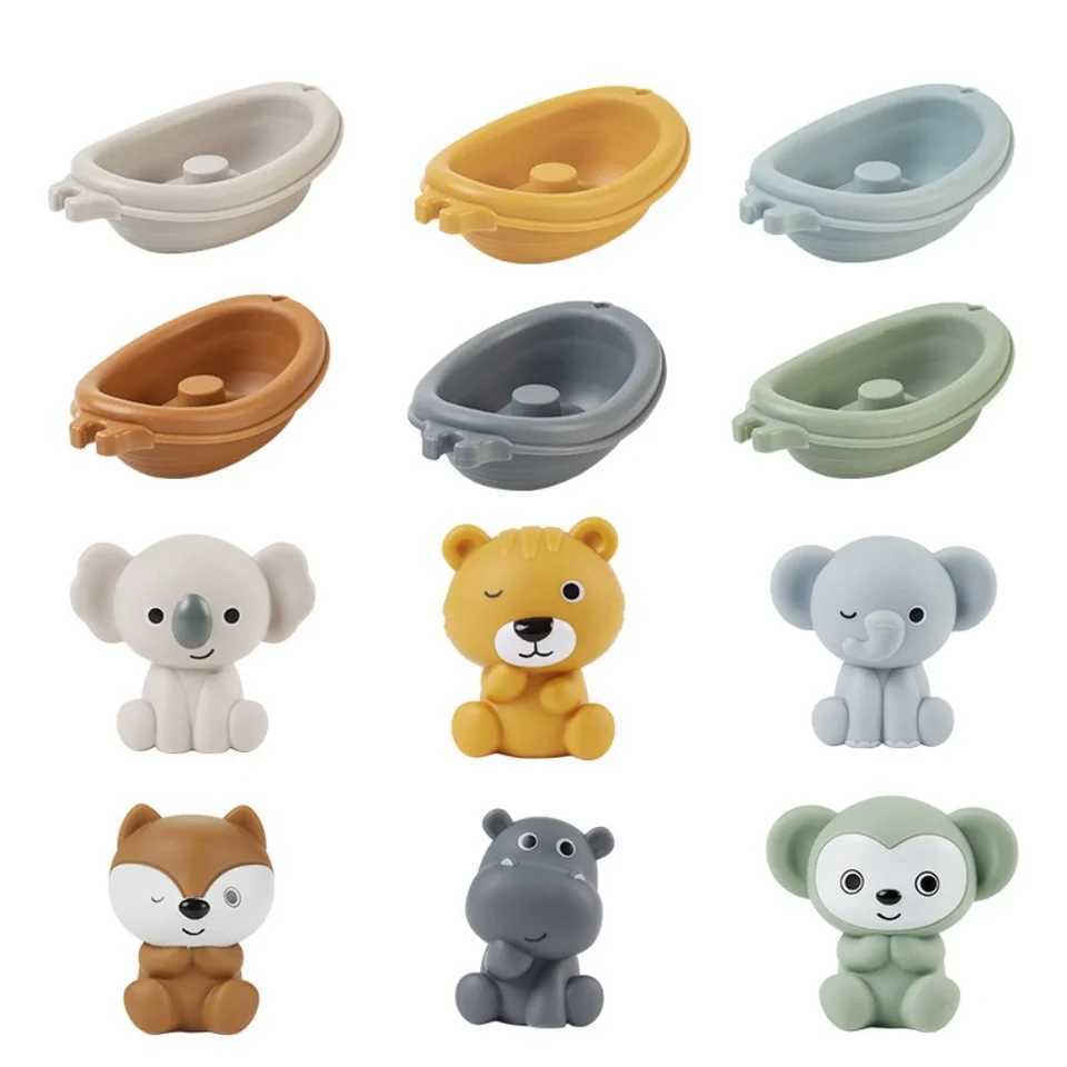 1 Piece of Kidsrens Bathroom Stackable Floating Boat Toys for Infants and Young Kidsren Bathing and Playing in the Water Stacking Boat Animal Finger S