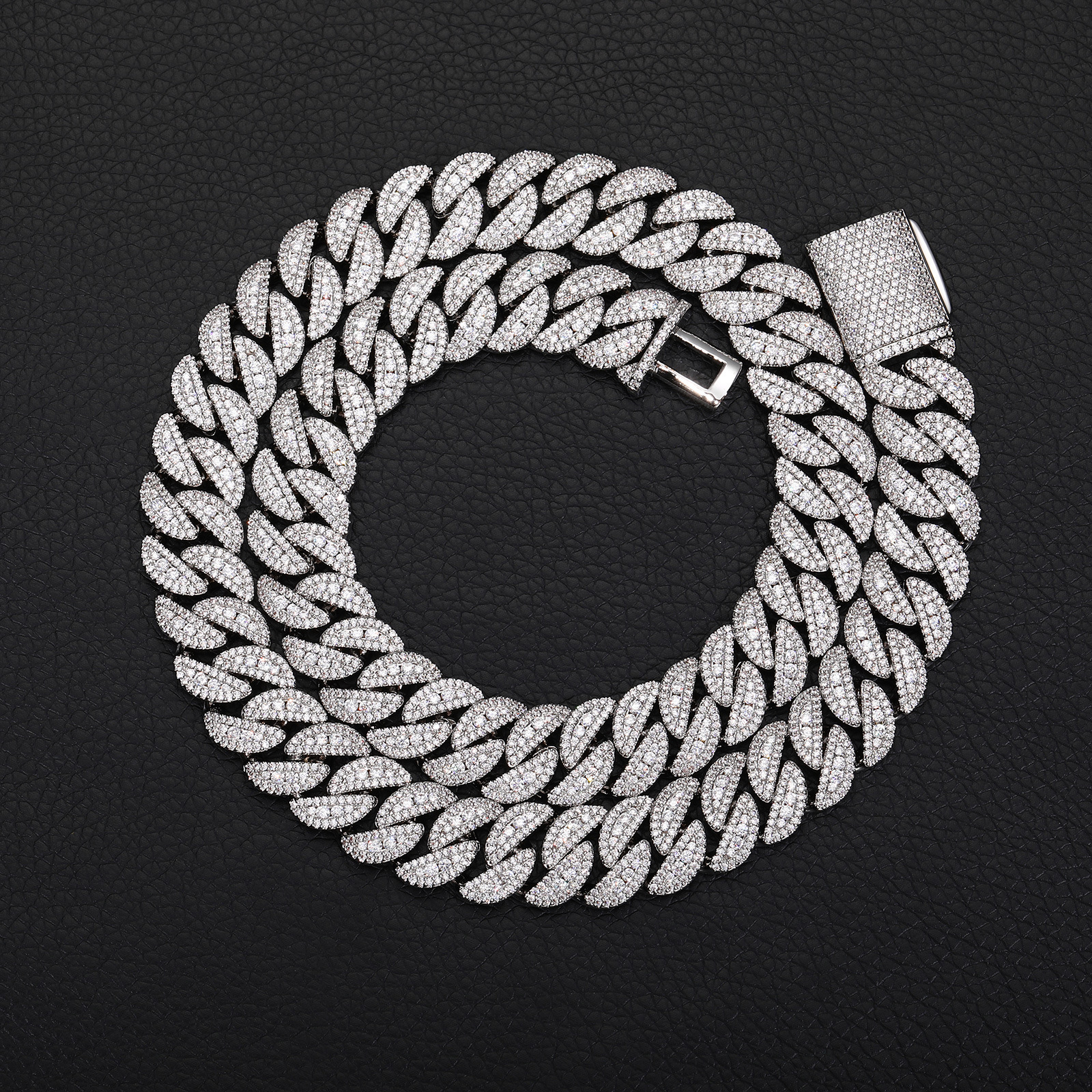 14mm Hip Hop Miami Cuban Chain Necklace Bracelets Full 5A Zircons Mens High Quality Jewelry
