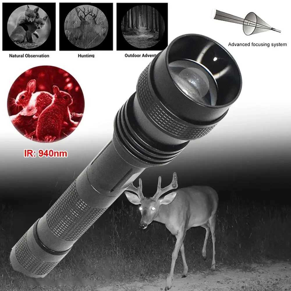 IR 850nm940nm Flashlight LED Night Vision Infrared Fill Light Torch Tactical Hunting Flashlight IR Lighting Light Flashlights C250915