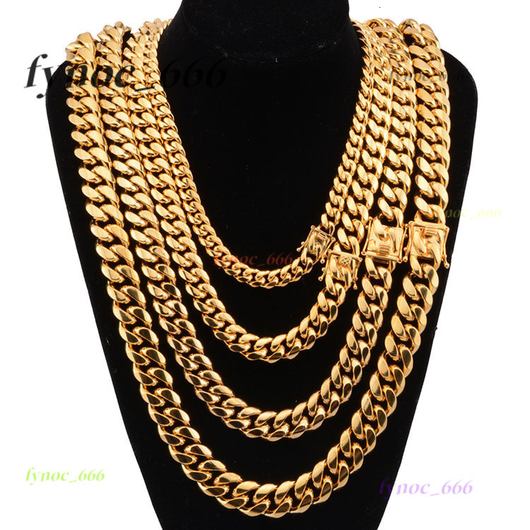 Wholesale Stainless Steel Hiphop Rapper Necklace 6MM18MM Chunky Miami Cuban Link Chain Necklaces for Mens Jewelry