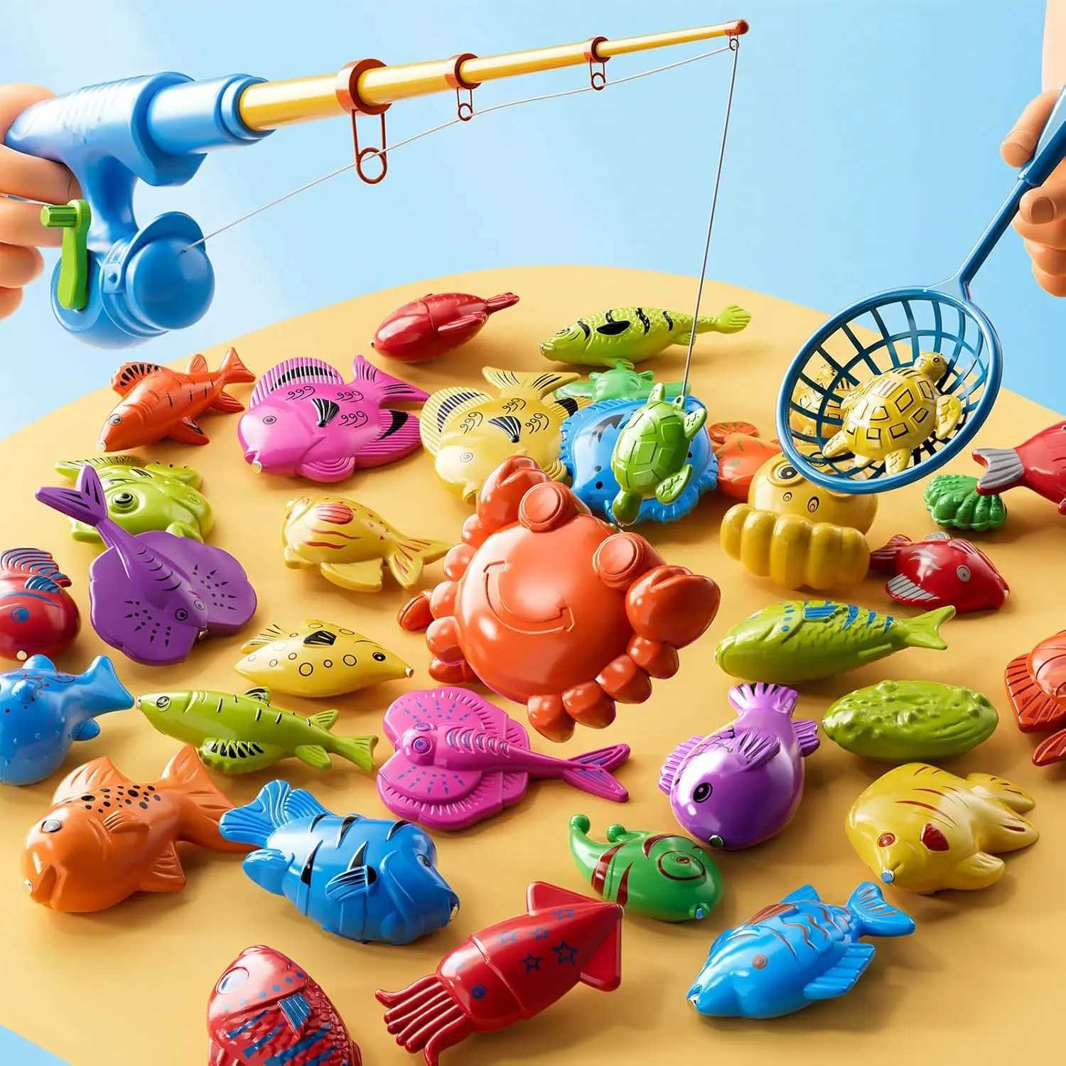 Children Bathtub Fishing Toy Swimming Bathing Pool Water Floating Fish Toy Parentchild Interactive Toys Game Children Toys new C250915