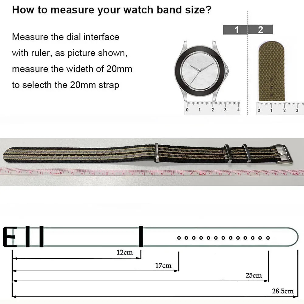 20mm Nylon Watch Strap for Omega 007 Replacement High Density Band Rolex Premium Soft Universal Sports 250915BJ - view 7