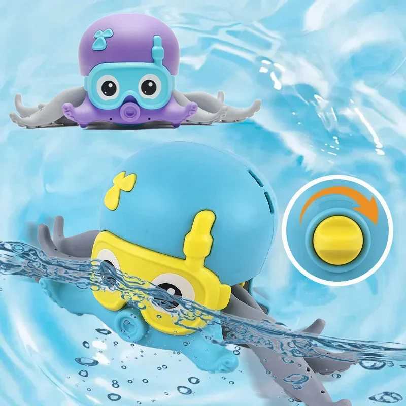 New Kids Cartoon Cute Octopus Bathing Toys for Children With Windup Chain Clockwork Water Floating Beach Baby Playing Toys 1Pcs C250915