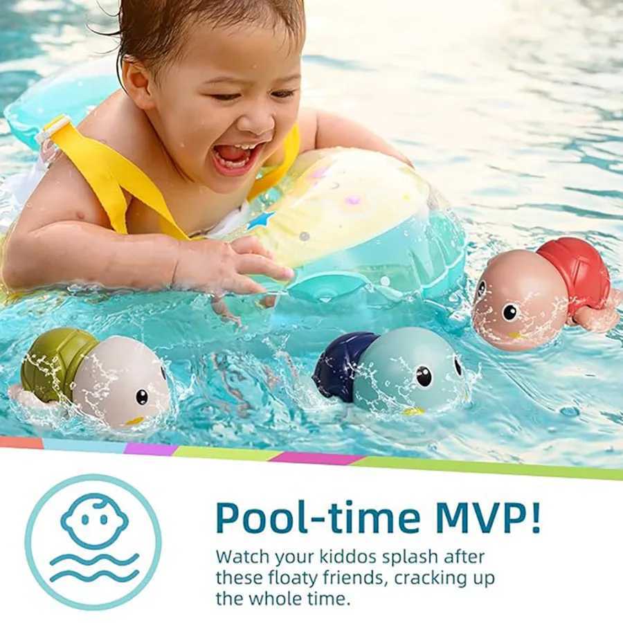 Baby Bath Toys Water Chain Clockwork Bathing Cute Swimming Turtle Toy Toddler Pool Beach Classic Toy For Kids Water Playing C250915