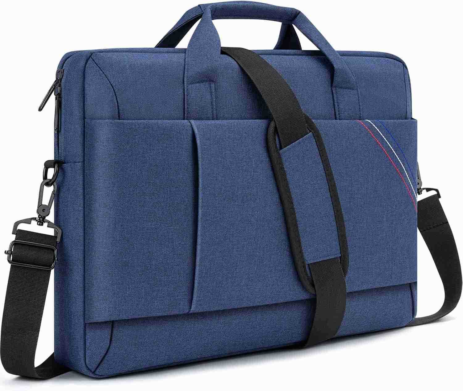 Laptop Shoulder Bag for Man Work Briefcase Slim Computer Carrying Case Handbag with Shoulder Strap BlueW250914