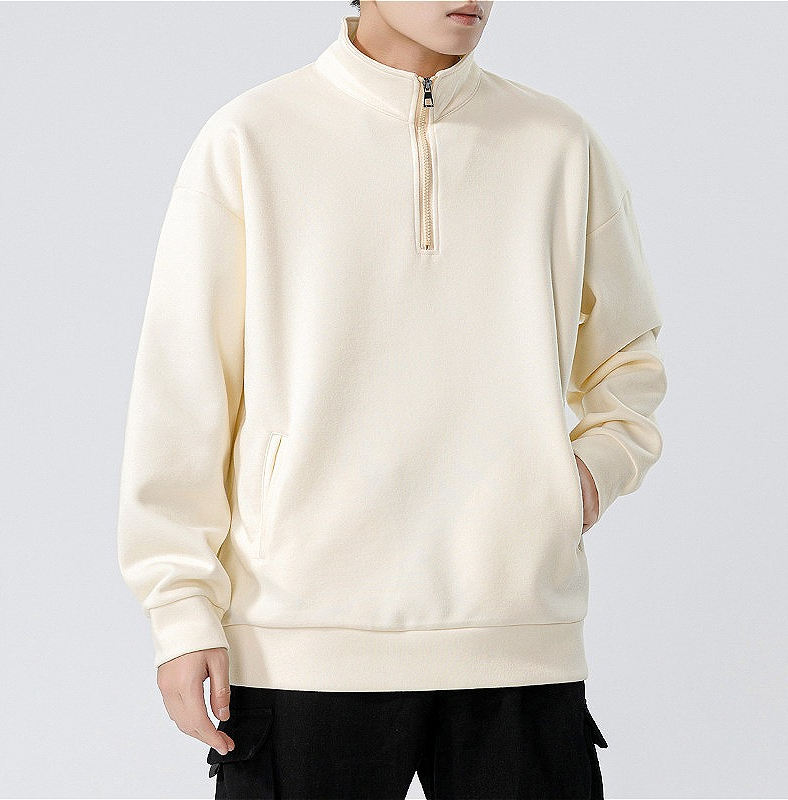 446 Turtleneck Sweatshirt for Men Winter Thickened Loose Trendy Solid