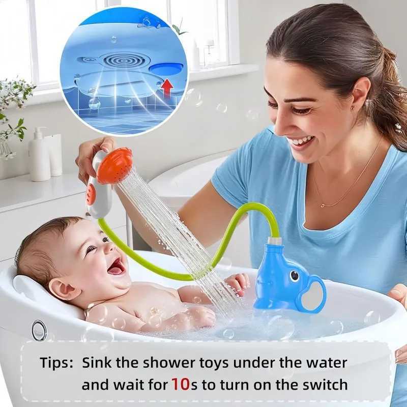 Childrens water shower toys Electric pump water spray like shower baby bath water toy C250915