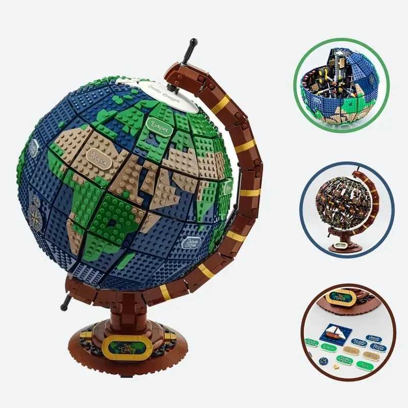 New product 2541PCS creative globe map model building block technology MOC building block creative assembly childrens toy birth Z250915