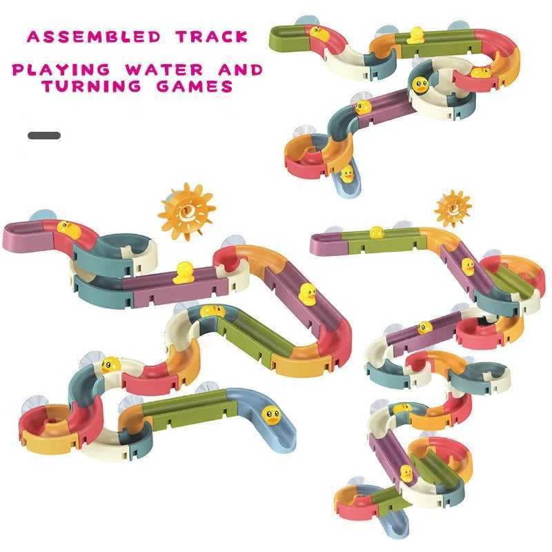 Children DIY Assembling Track Slide Suction Cup Toys Children Bath Tub Shower Wall Delight Game Assembling Track Suction Toys C250915