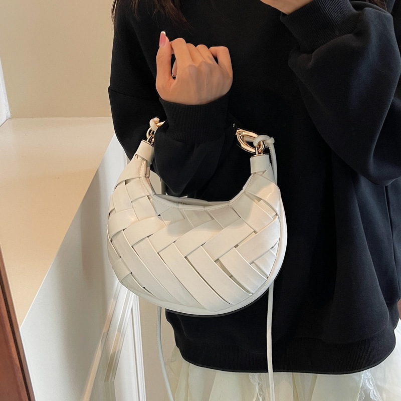 Luxury Brand Designer Bag Women's Bag Woven Texture Handbag Crescent Dumpling Bag 2025 New Niche Design Korean Version Single Shoulder Crossbody 
