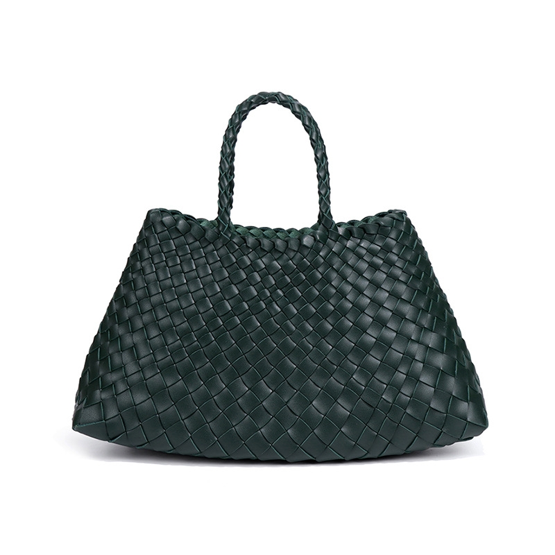 2025 New Vintage Large Capacity Handheld Women's Hand Woven Mother And Child Commuter Business Single Shoulder Tote Bag fashion Designer