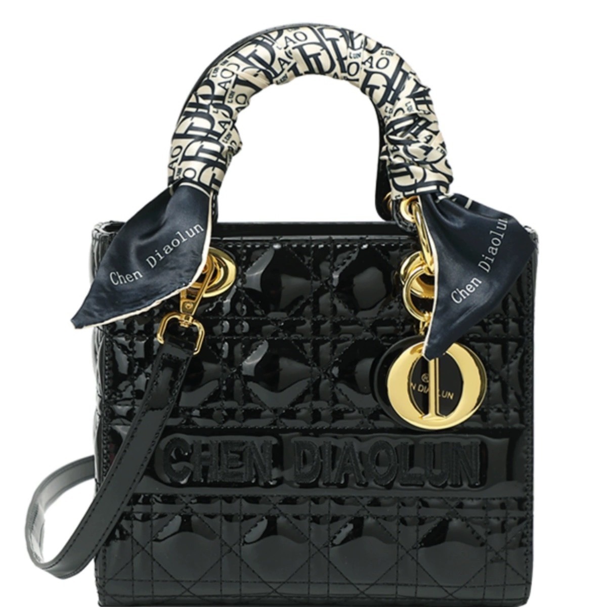 Season's new Princess Diana bag women's fashion patent leather handbag high-end daily versatile shoulder messenger bag