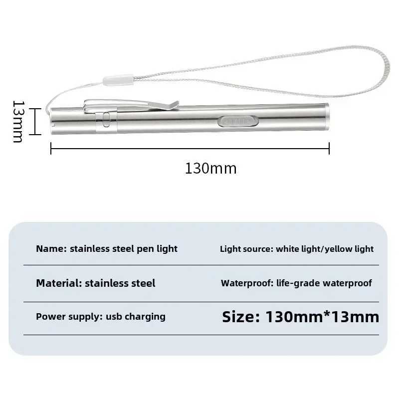 Mini Portable Medical Handheld LED Pen Light Flashlight USB Rechargeable Dental Nurse Flashlight Rechargeable C250915