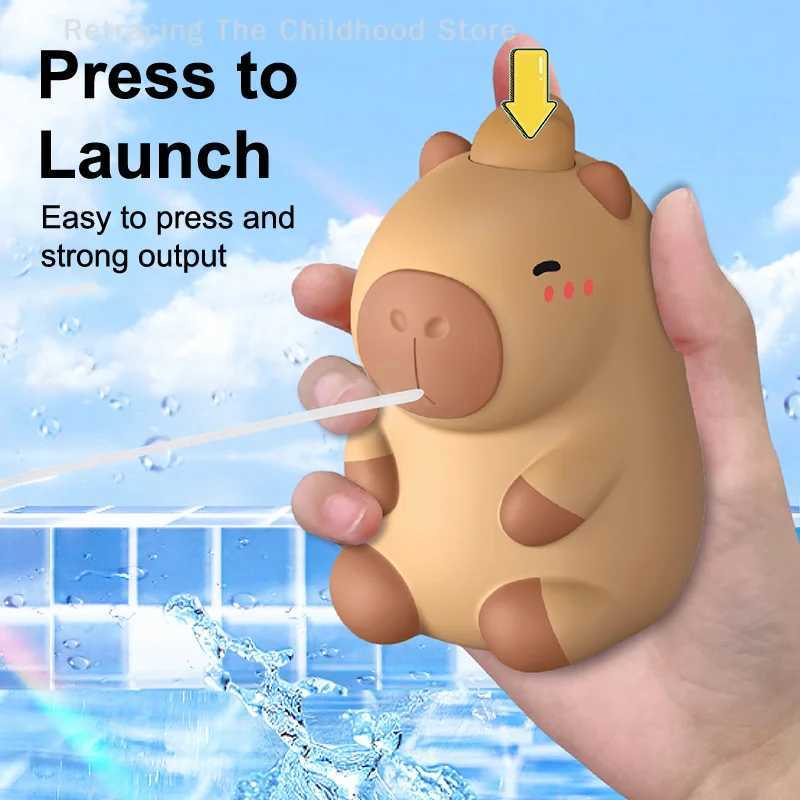 Kawaii Capybara Water Spray Toy Cute Cartoon Bath Toys Summer Outdoor Water Squirt Toys Childrens Splashing Toy For Kid Gifts C250915