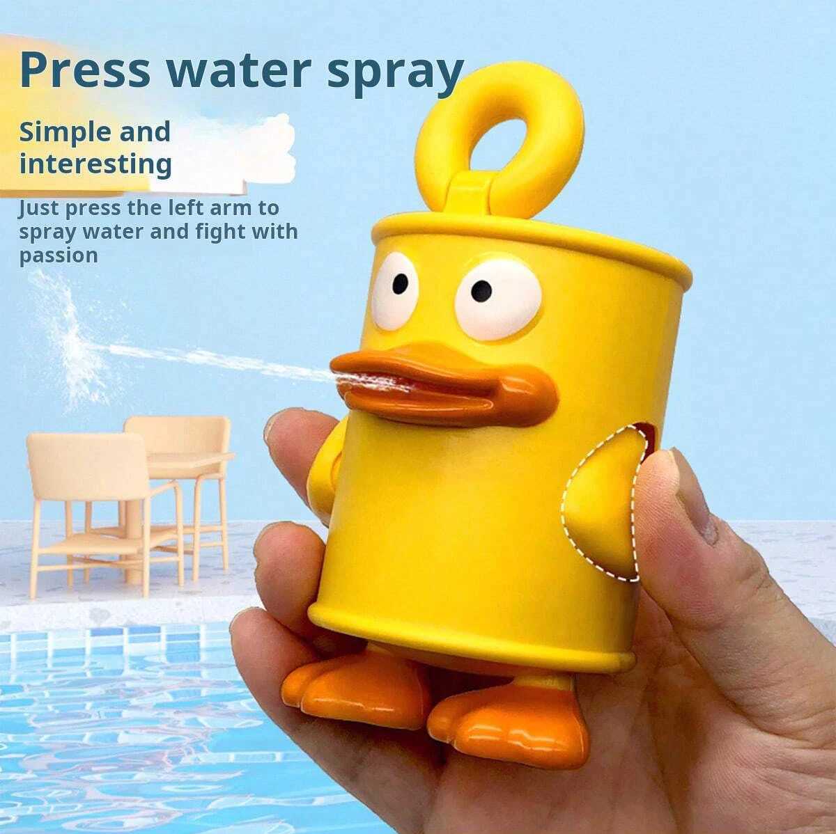 Water Spray Canned Duck Figurine Water Gun Children Mini Water Gun Toy Beach Water Fight Children Bathing Outdoor Swimming Pool C250915