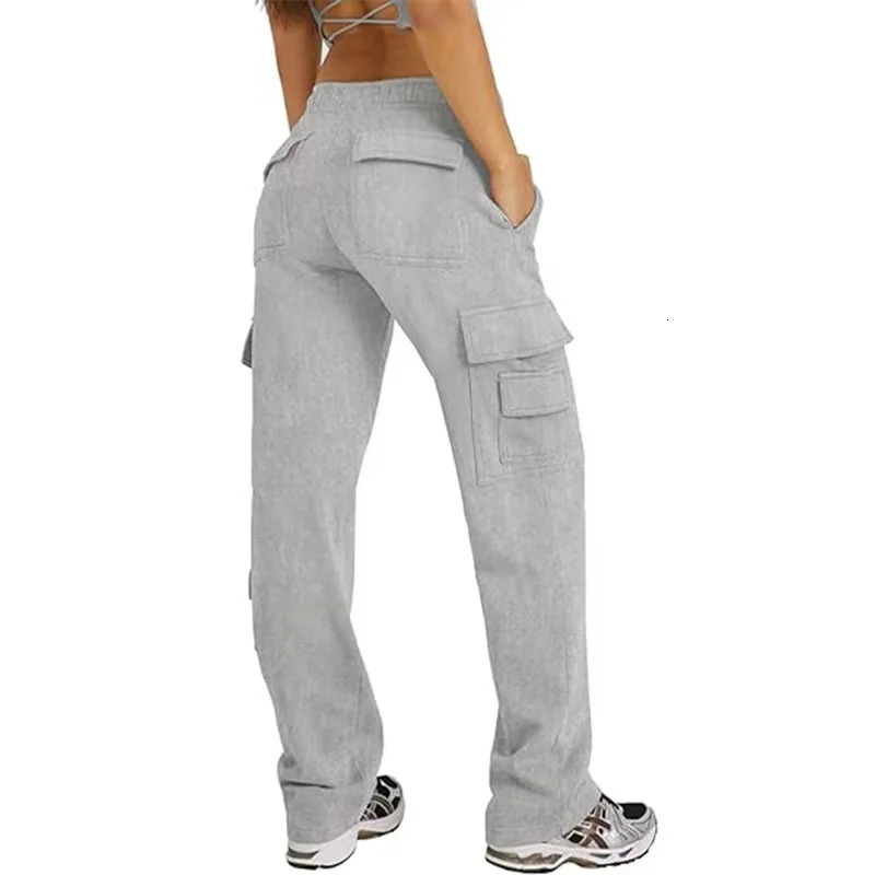 Womens Cargo Pants Sweatpant High Waisted Sweatpants Jogging Baggy Slacks Multi Pockets 2025 250915