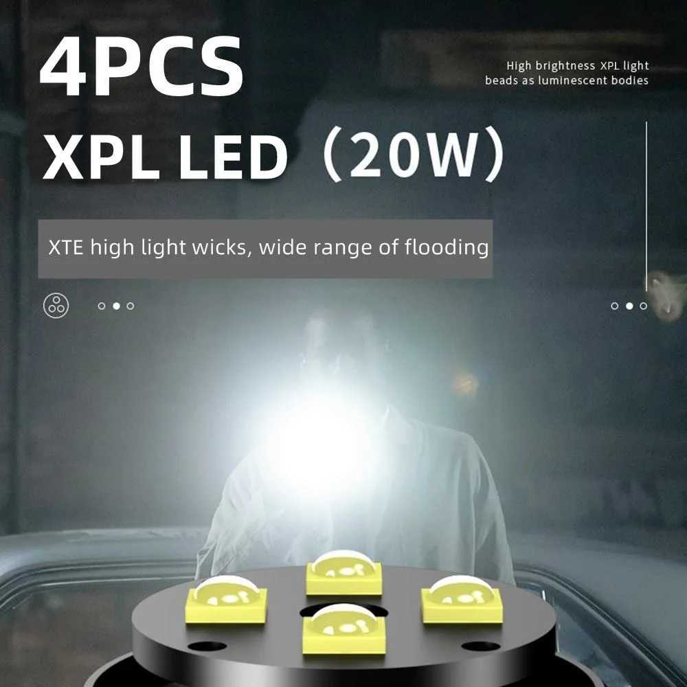 4x Led High Bright Small Flashlight USB Rechargeable Portable Tail Magnet Torch Outdoor Hiking Camping Home Work Car Repai light C250915