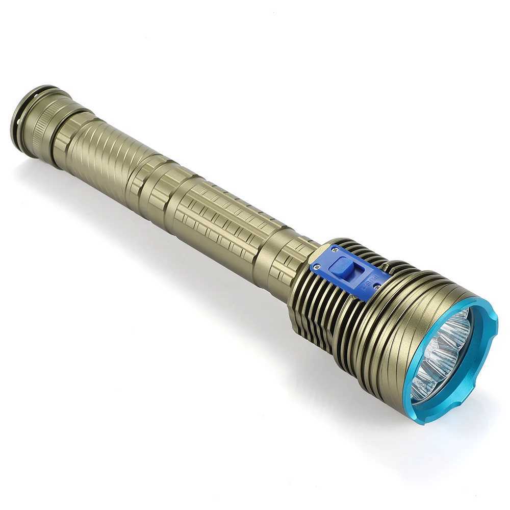 Scuba Flashlight Professional Underwater Diving IPX68 Waterproof Torch 9 LED Light For Caving Snorkeling Spearfishing Lamp C250915