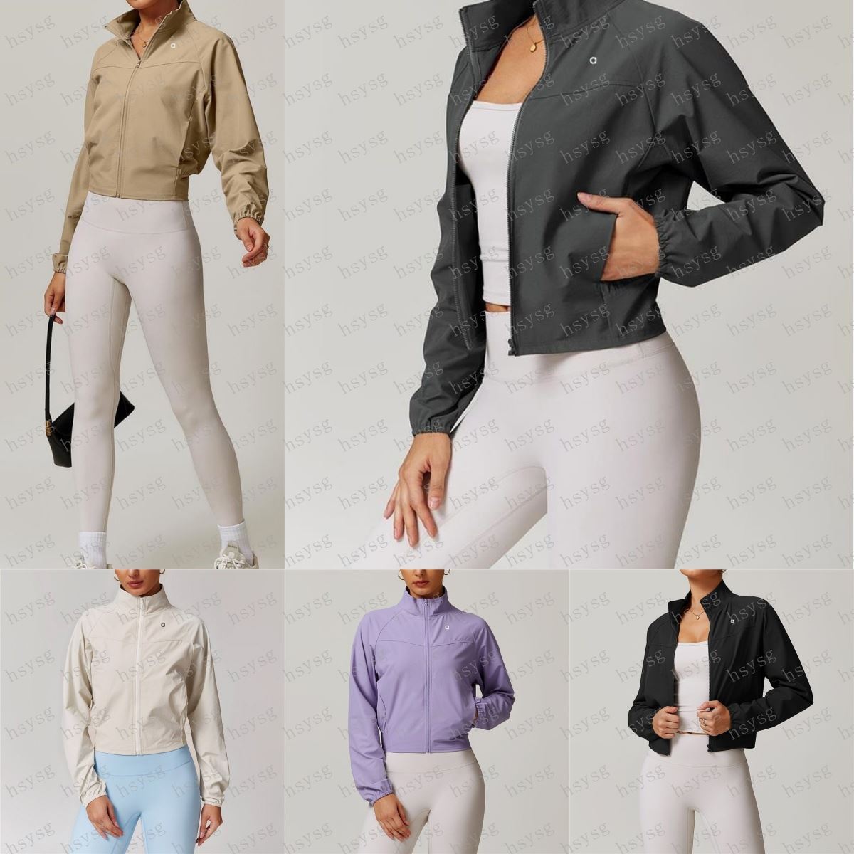 Alonstinss Women Yoga Jacket Sports Coat sweatshirt Windproof Yoga Clothes Quick-drying Long Sleeve Top Zipper Fitness Cardigan