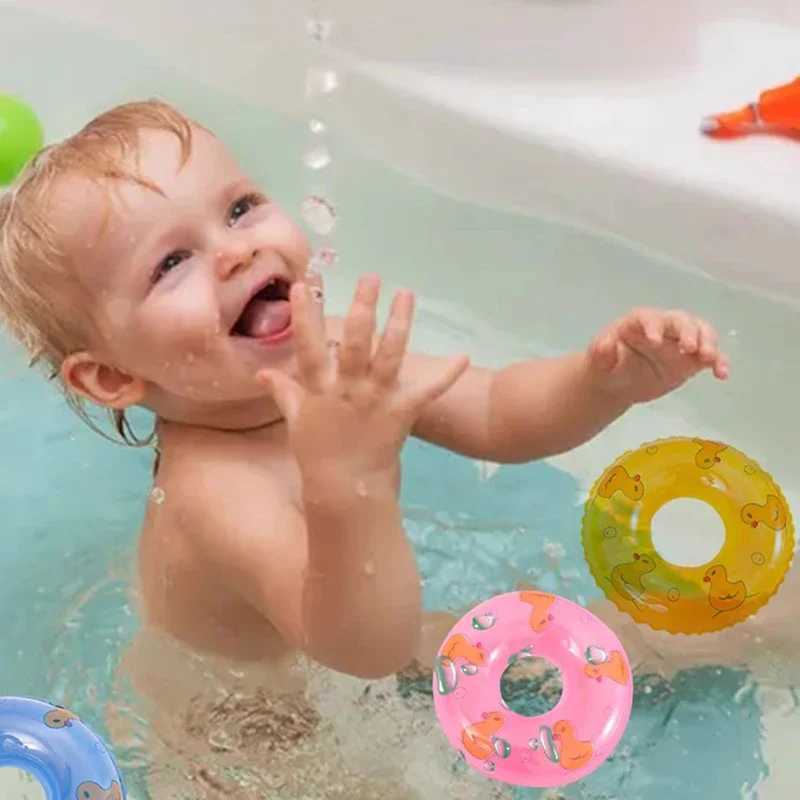 Summer Mini Swimming Circle Toy Babby Kids Funny Swimming Doll Pool Float Ring Toys Floating Rubber Bath Pool Inflatable Toy C250915