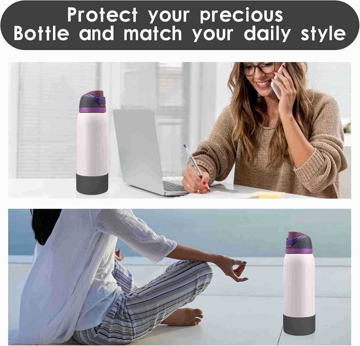 Water Bottle Boot Compatible with Owala 24oz 32oz 40oz Protective AntiScratch AntiDent No Noise Sleeve Cover for FreeSipTwistFlip Water Bottles W25091
