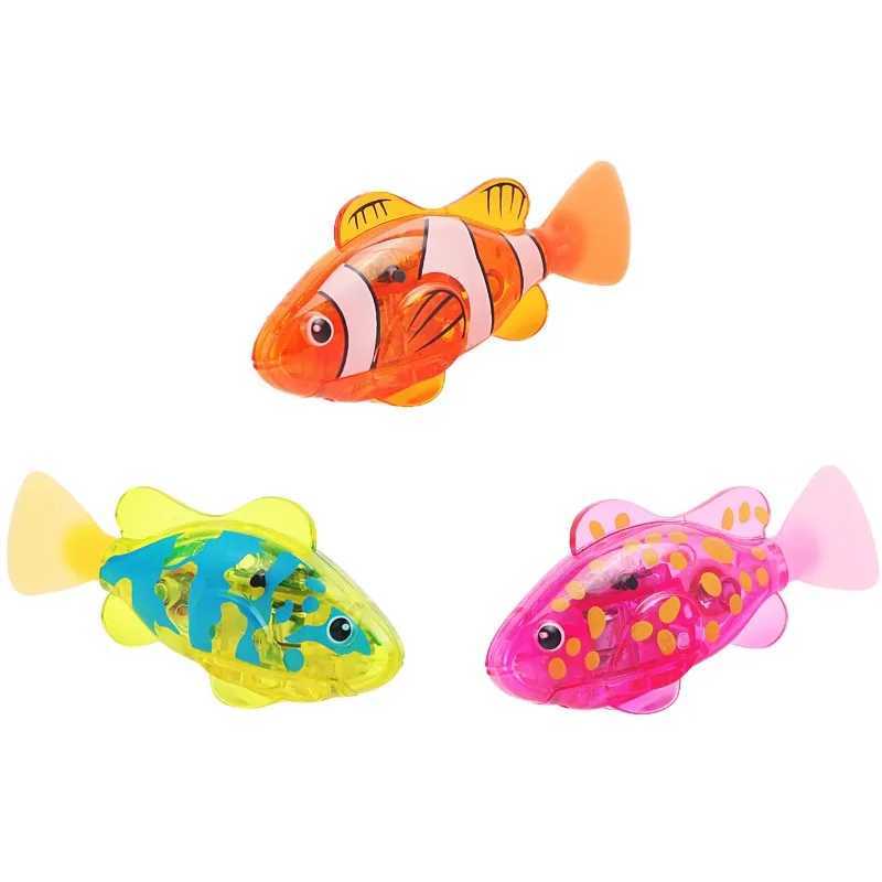 Childrens Party Ectronic Fish Light Induction Shower Interactive Swimming Water Play Pet Simulation Fish Toys Holiday Gifts C250915
