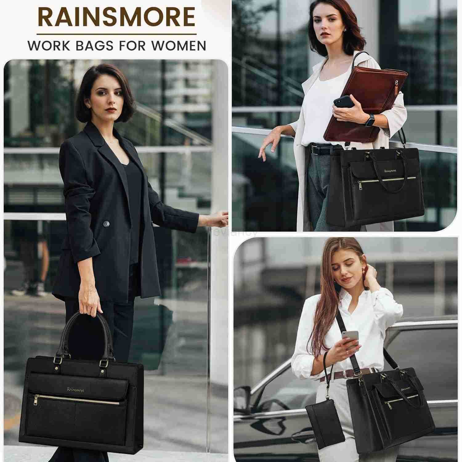 Laptop Bag for Women 156 Inch Laptop Tote Bag Business Office Work Bags Professional Briefcase Waterproof Leather PU Computer Bag Teacher Shoulder Bag