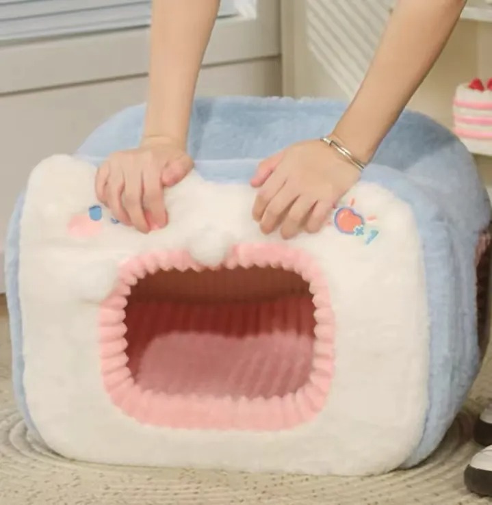 Pet dog kennel Genki Cat kennel winter warm four seasons universal cold cat house winter closed cat kennel pet cage
