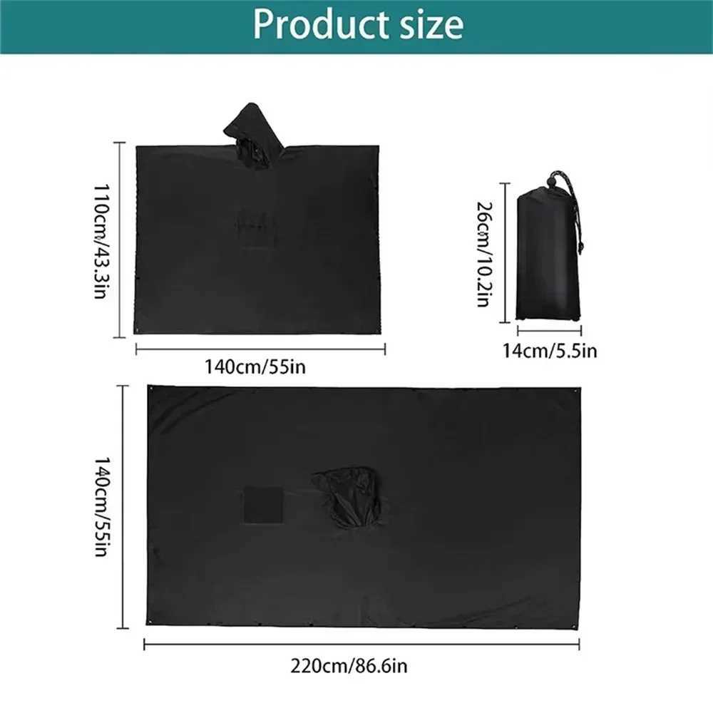 3 In 1 Outdoor Raincoat Hooded Sleeve Waterproof Rain Poncho Motorcycle Rain Cover Camping Hiking Travel Rainwear J250915